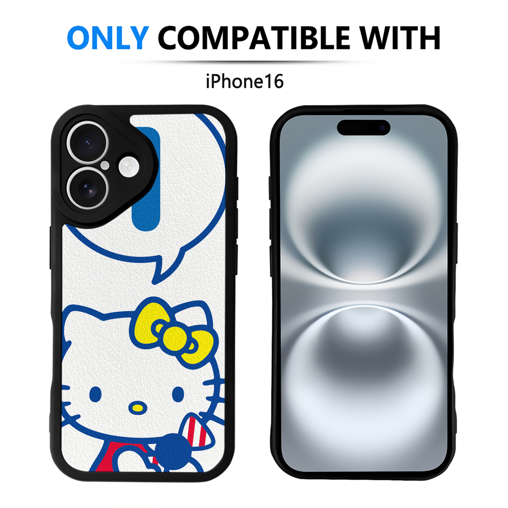 （画像用） Hello Kitty ハローキティ 【iPhone 16シリーズ対応】シリコンスマホケース（レザー調） 材質：シリコン